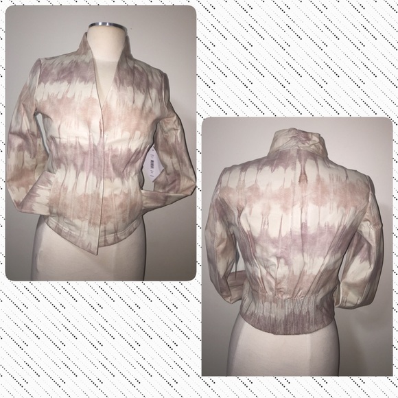 Vintage Mark & James Badley Mischka Leather Blazer NWT Sz XS - Picture 3 of 8